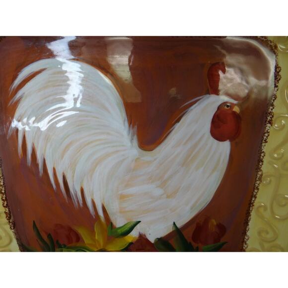 Decorative Kitchen Rooster Plate, Bella Casa, Farmhouse Rustic Country Decor - Picture 3 of 6
